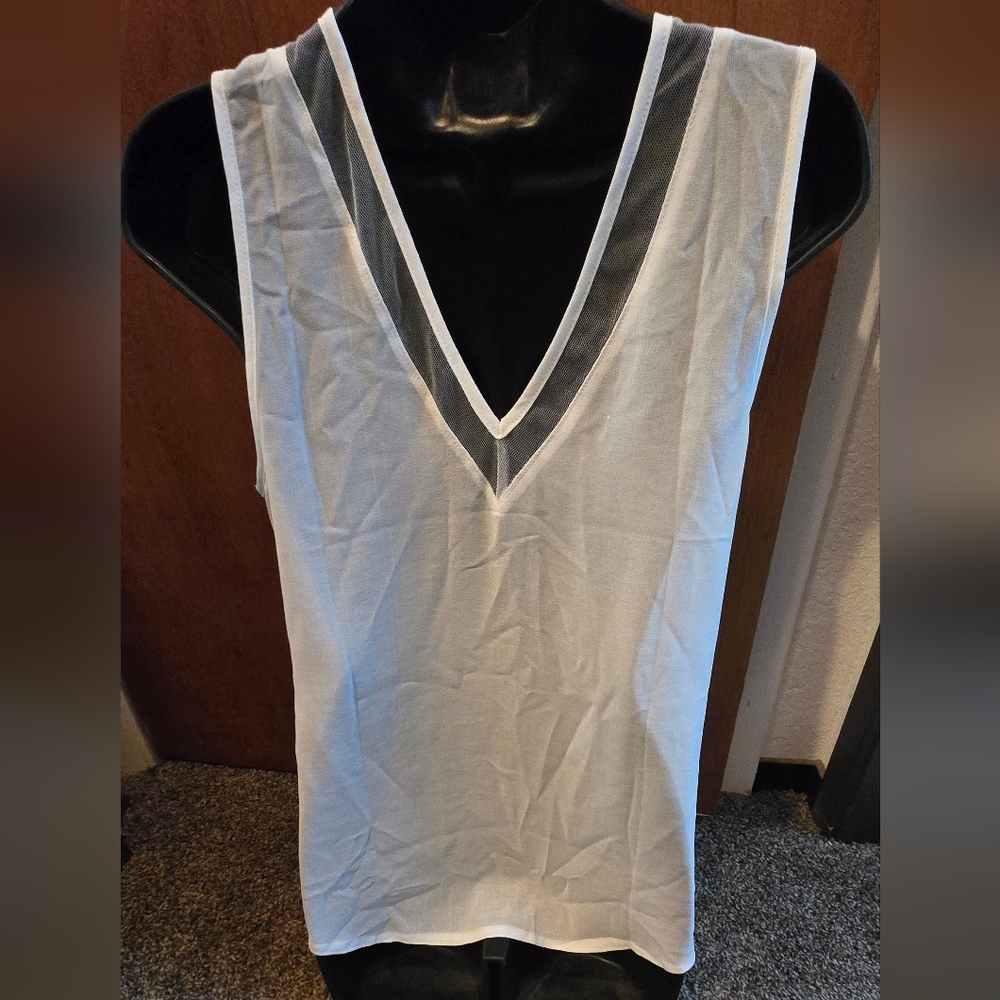 Rag & Bone Women's Sleeveless White Sheer Panel Top SzM NWT - Picture 6 of 6